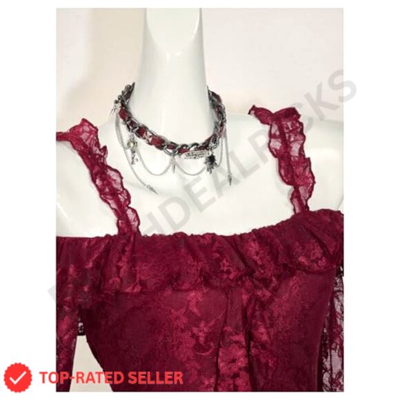 Lace Bell Sleeve Ruffle Backless Boho Crop Top Y2K Chic Tee Shirt - Picture 6 of 6